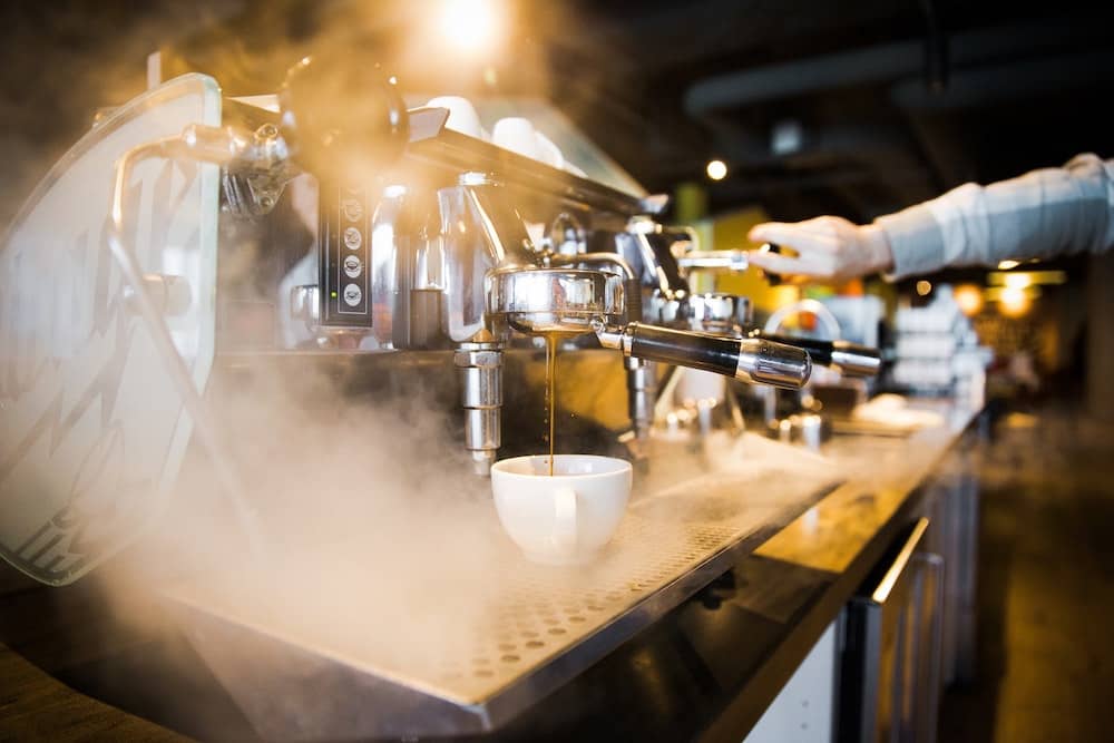 Make hot water by using a coffee machine