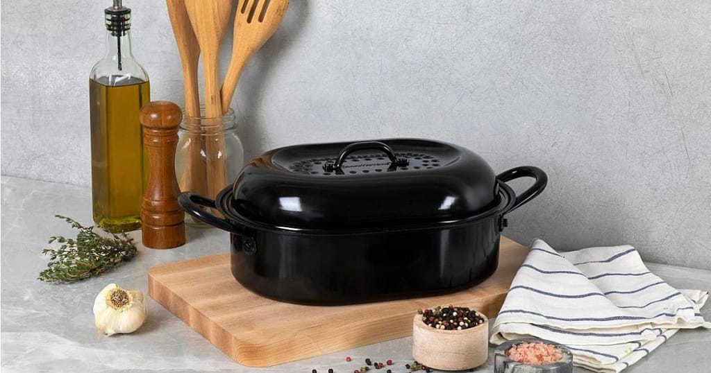 Granite Stone Oval Roaster Pan 19.5 Inches