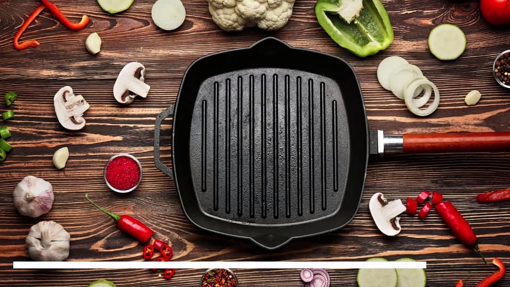 How to clean burnt cast iron grill pan 01