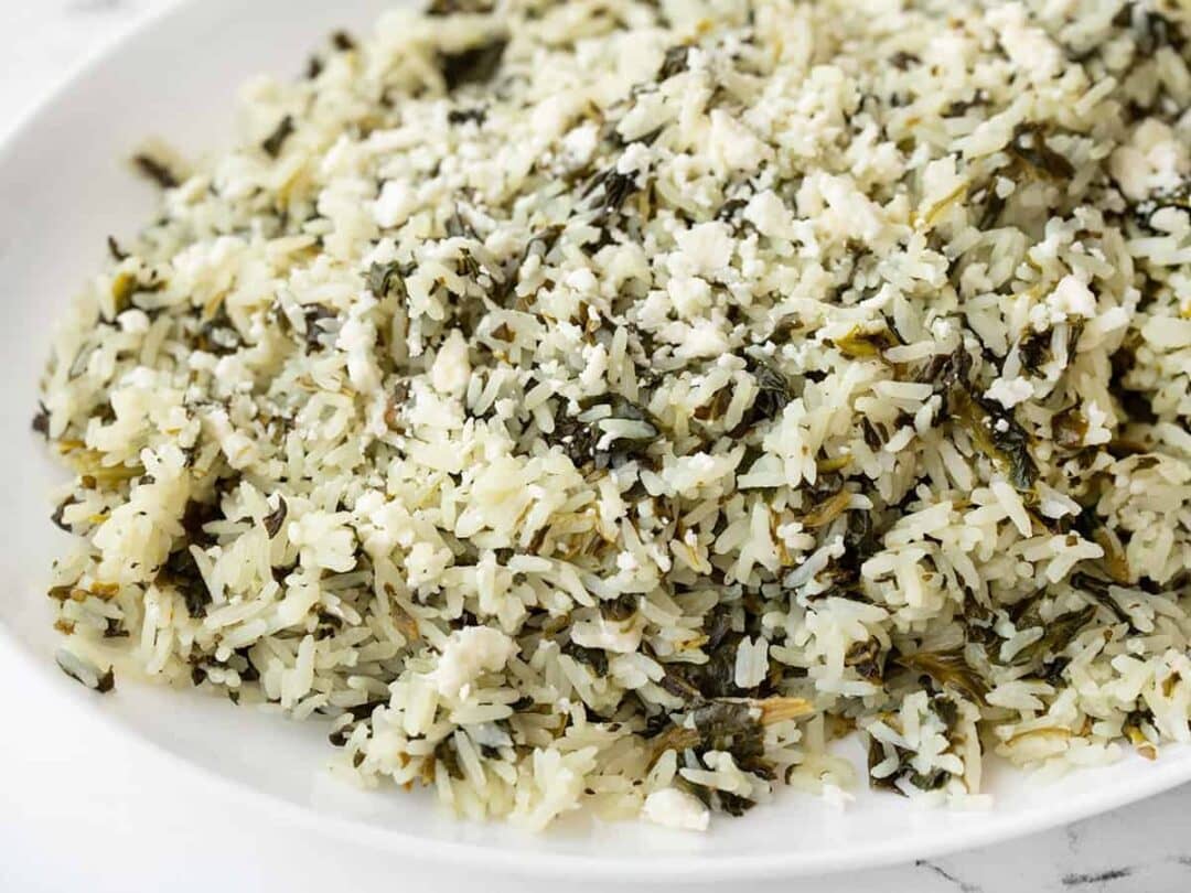 Spinach Rice with Feta Recipe