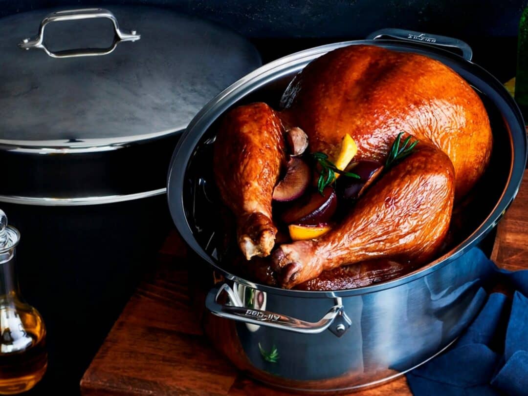 turkey roasting pans with lids