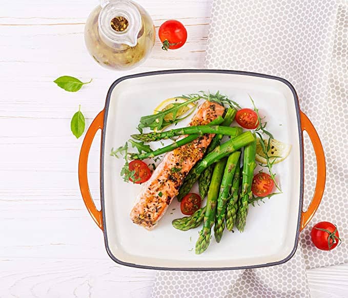 best pans for roasting vegetables 2 in 1 Enameled Square Cast Iron Baking Pan