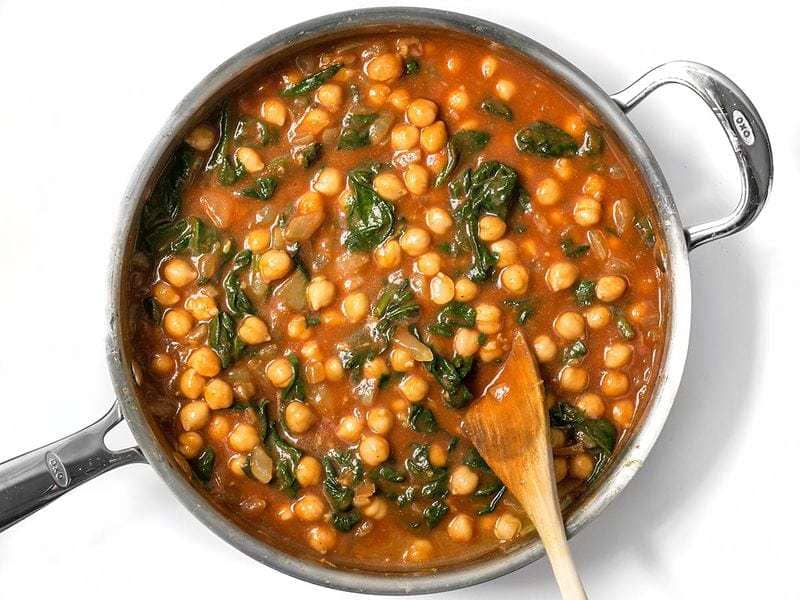 Curried Chickpeas with Spinach Recipe 01
