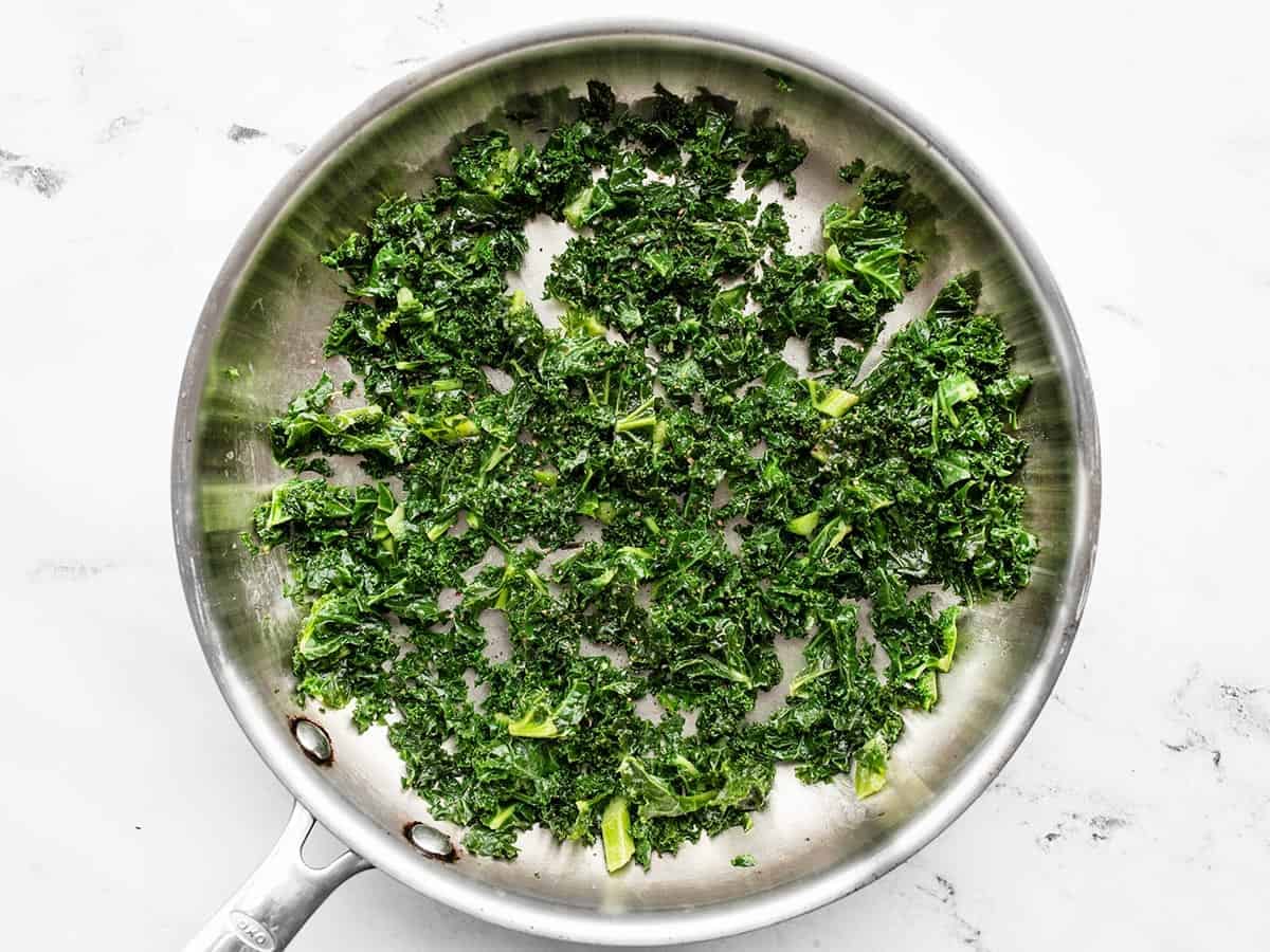 Sautéed Kale in a skillet