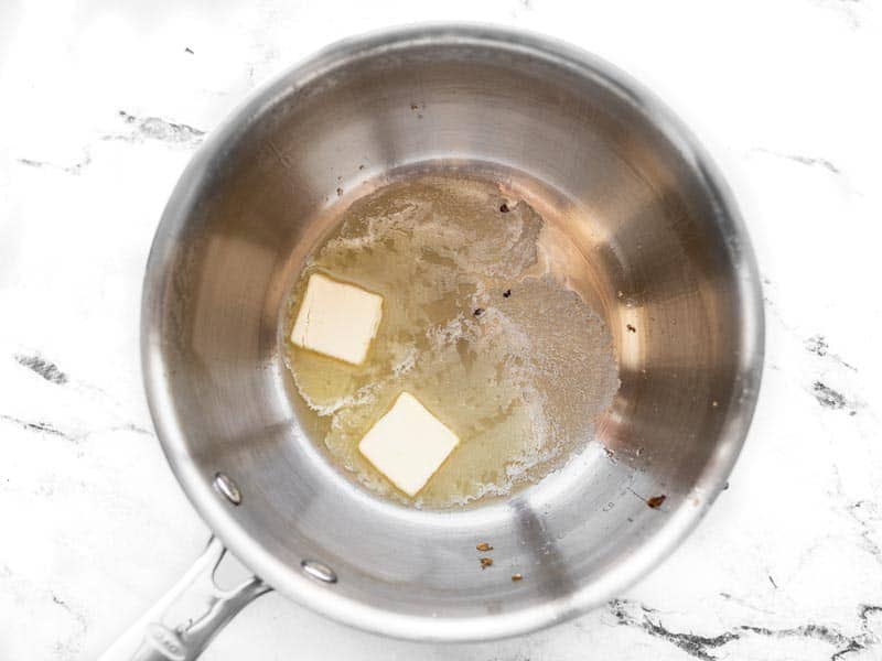 Melting butter in the hot pot