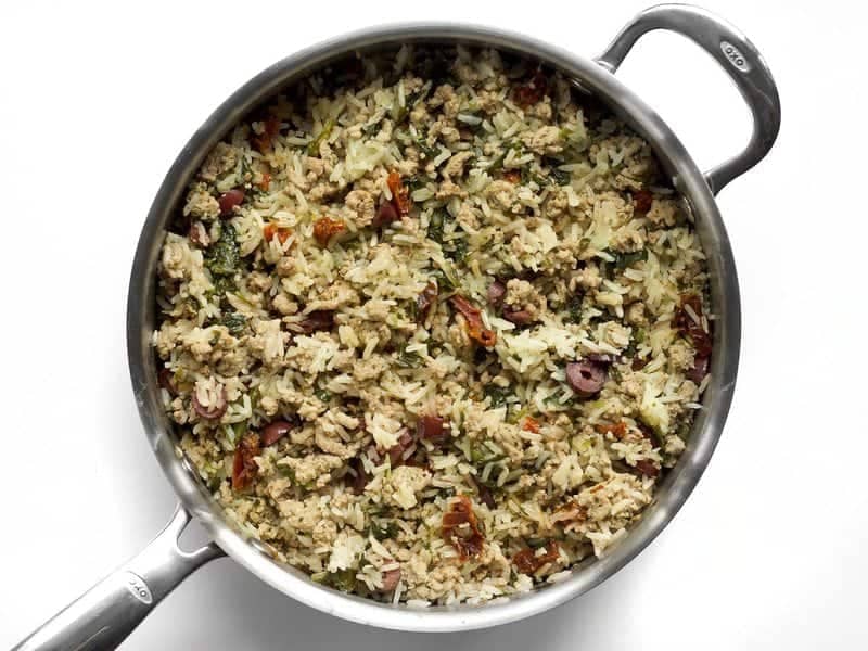 Cooked Greek Turkey and Rice Skillet