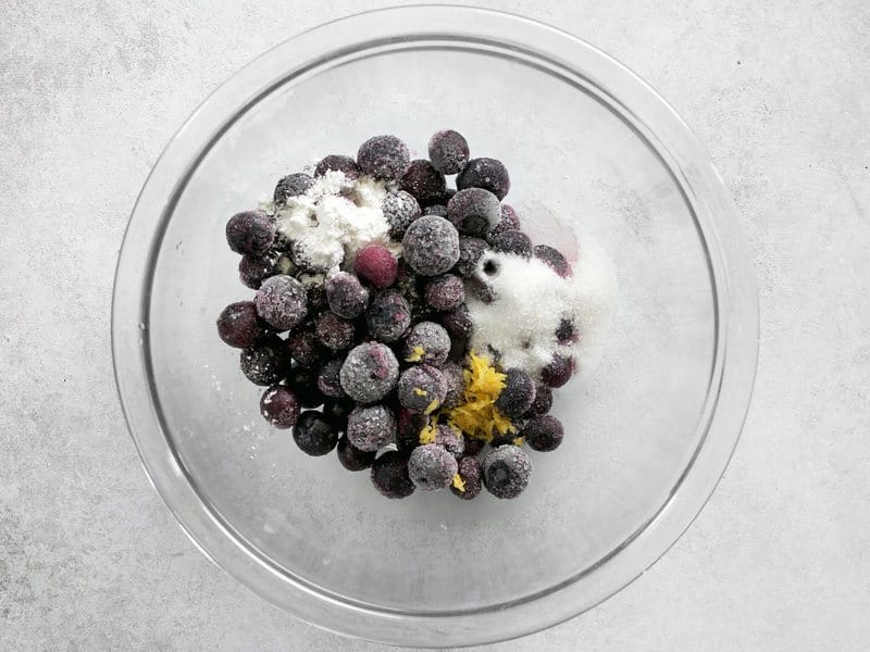 Combine blueberries lemon sugar cornstarch
