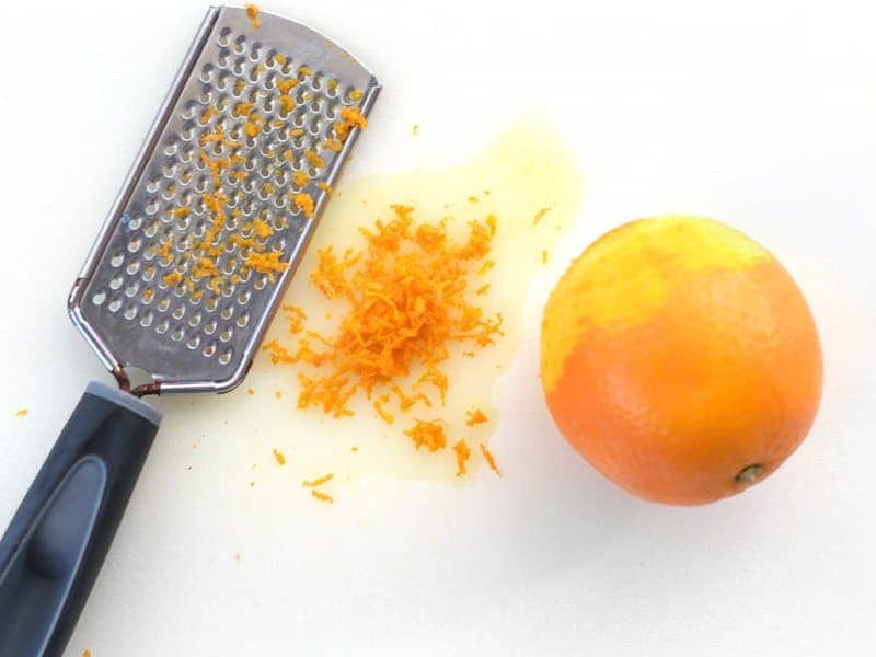 Zest Orange with a small holed cheese grater