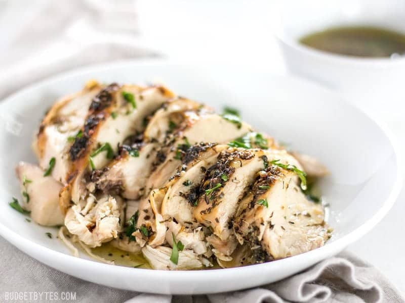 Front view of Herb Roasted Chicken Breast in a bowl
