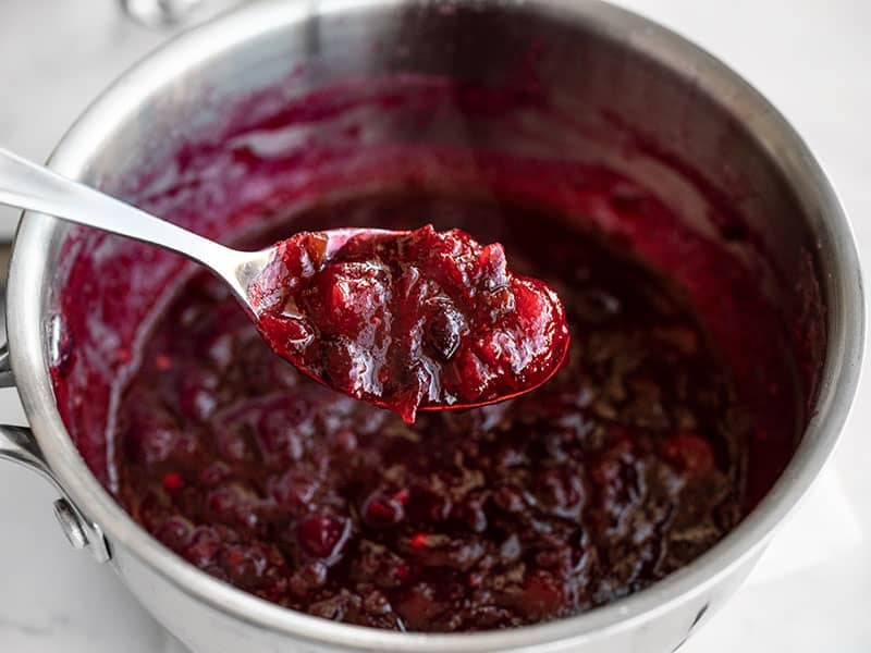 Finished homemade cranberry sauce