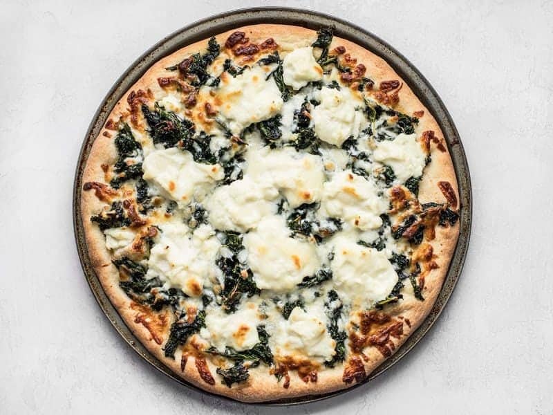 Finished Garlicky Kale and Ricotta Pizza