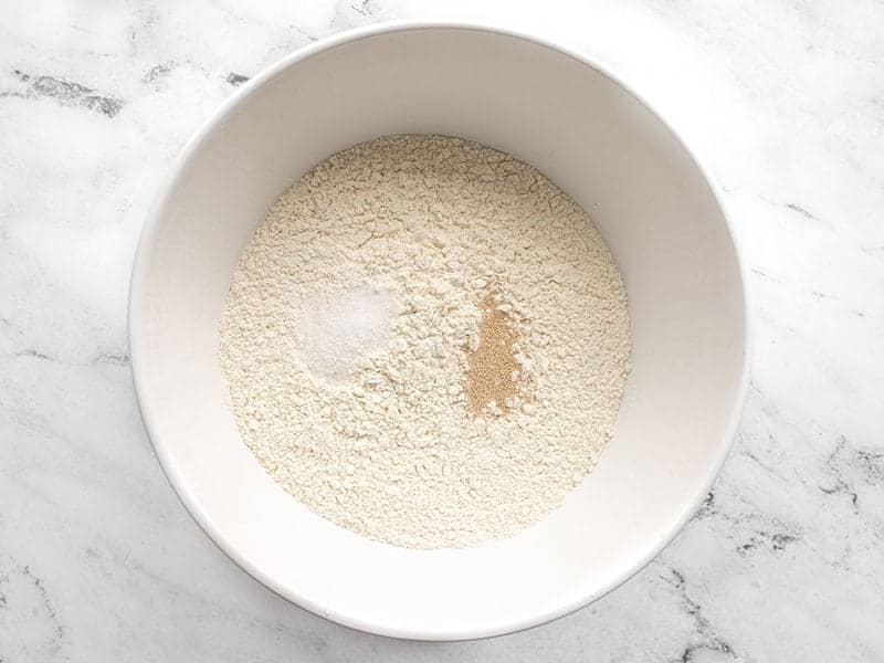 Flour Yeast and salt in a bowl