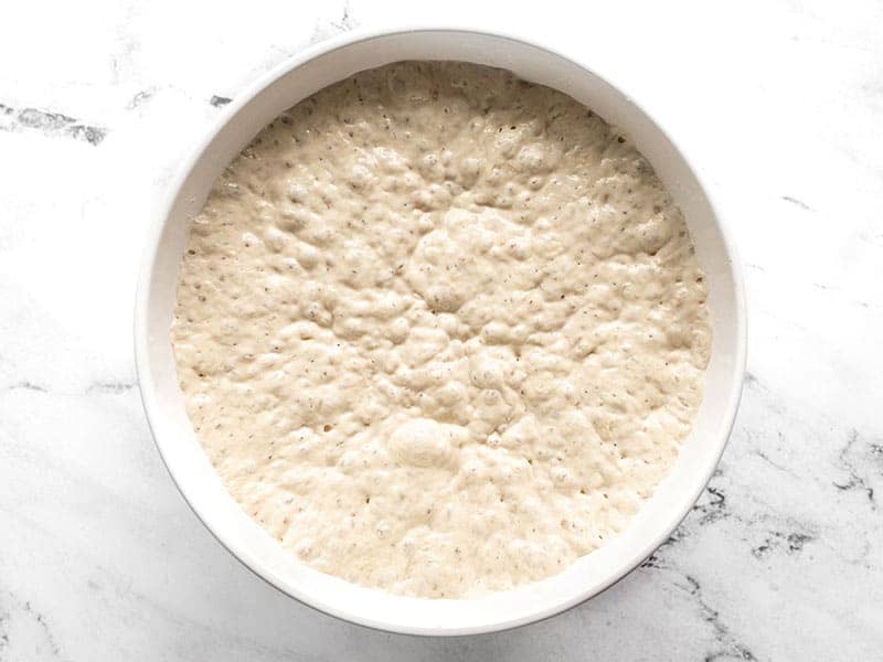 Bubbly, fermented dough