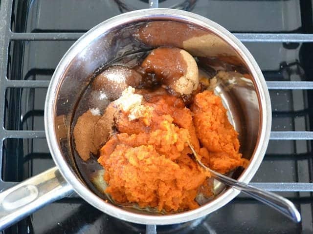 Pumpkin Spice Mixture in pot on stove top 