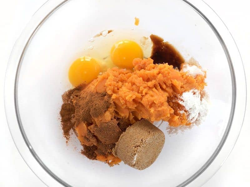 Sweet Potato Eggs and Spices in a glass bowl