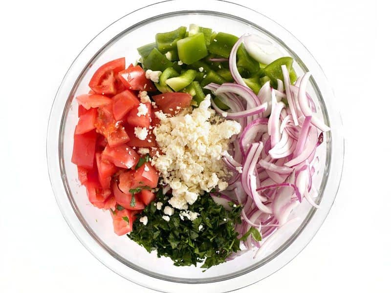 Salad Ingredients in the bowl