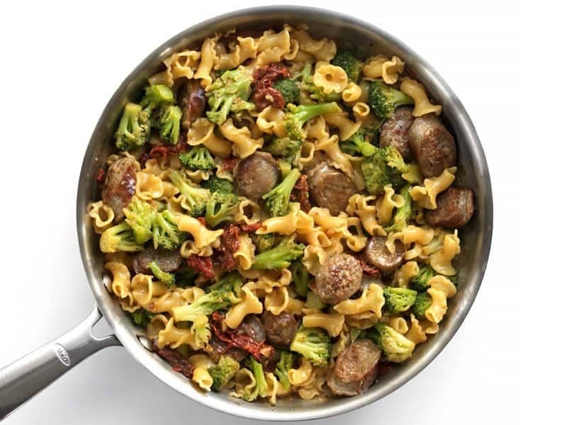 Stir sausage and broccoli back into skillet