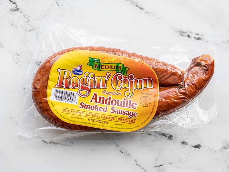 Package of andouille sausage