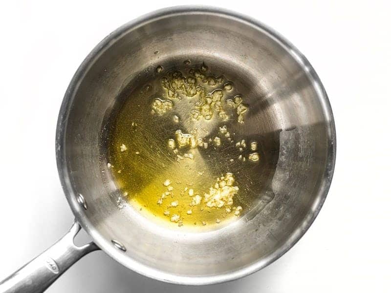 Garlic and Olive Oil in the sauce pot