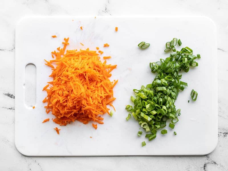 shredded carrot and sliced green onion