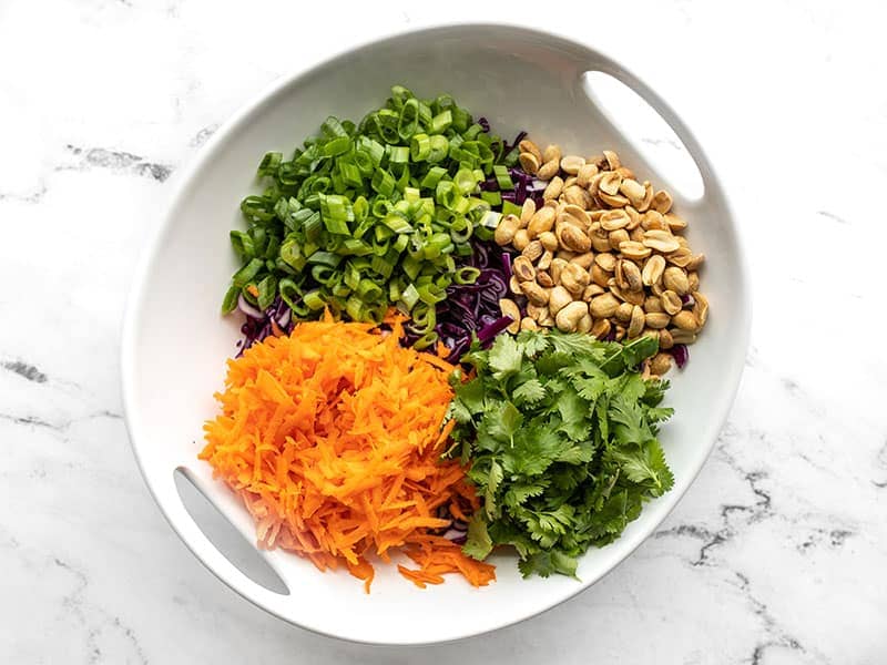 Salad ingredients in the bowl