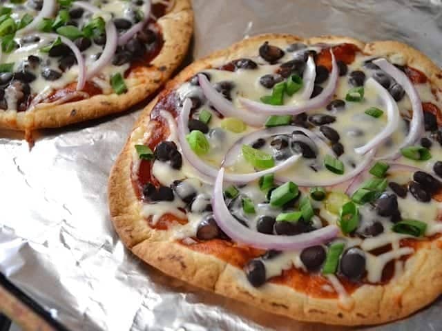 Cooked BBQ Black Bean Pizzas
