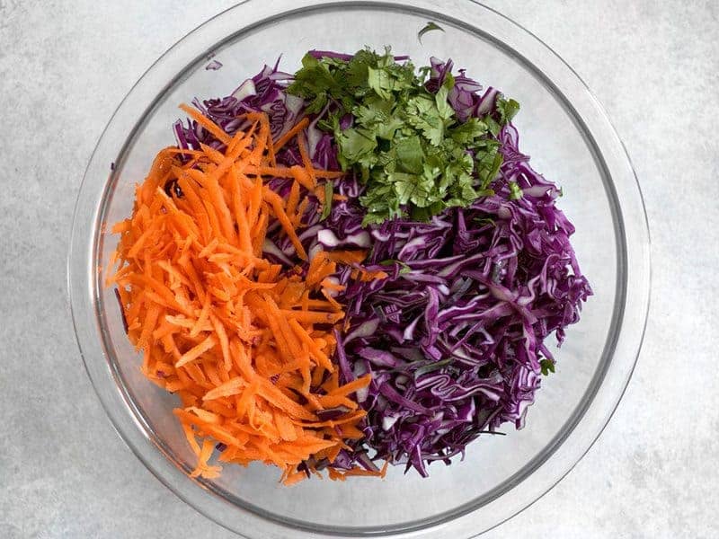 Purple Slaw Ingredients in a bowl