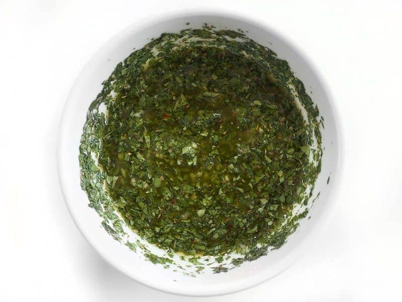 Finished Chimichurri in a bowl