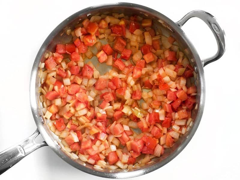 Sautéed Tomatoes in the skillet